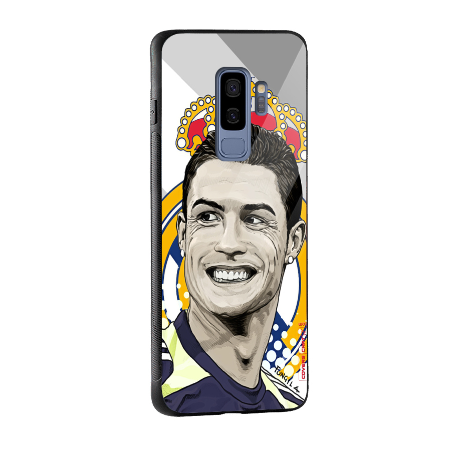Ronaldo Madrid King Glass Back Case for Galaxy S9 Plus