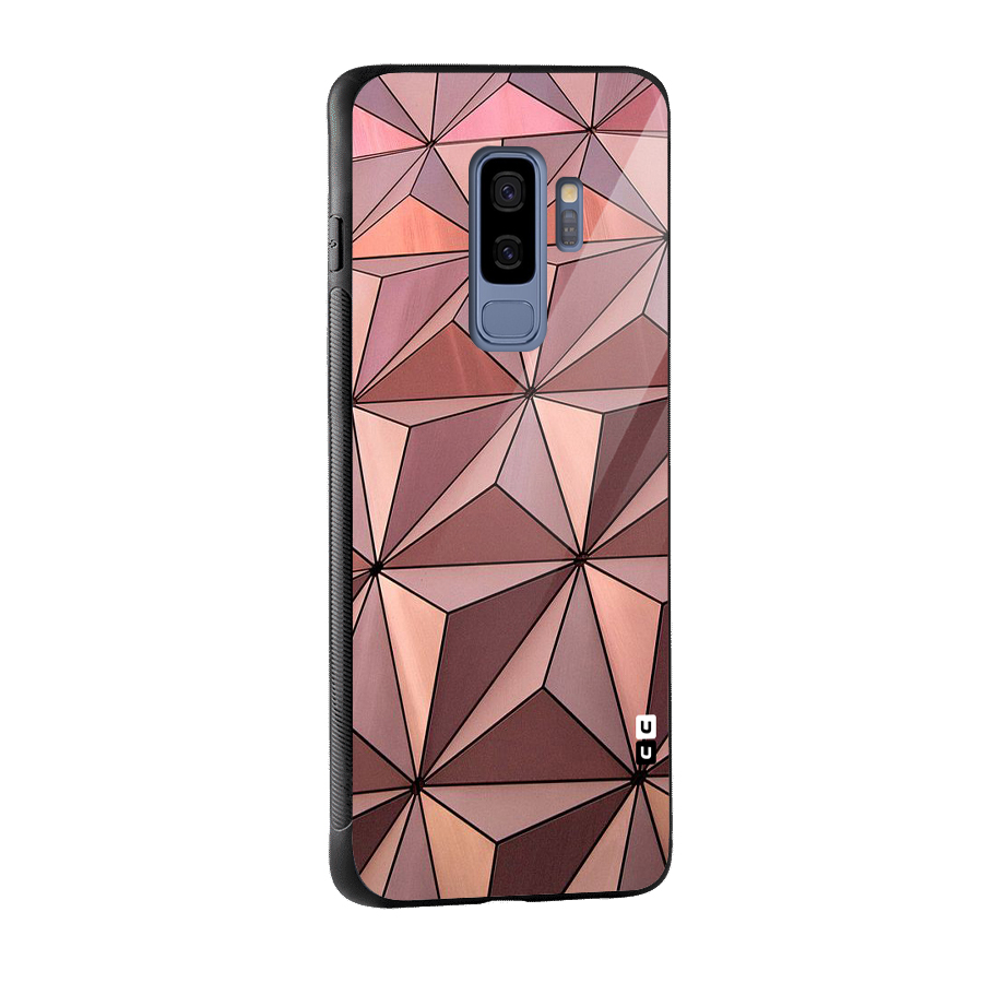 Rosegold Abstract Shapes Glass Back Case for Galaxy S9 Plus