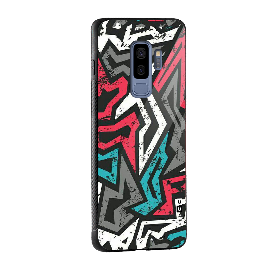 Rugged Strike Abstract Glass Back Case for Galaxy S9 Plus