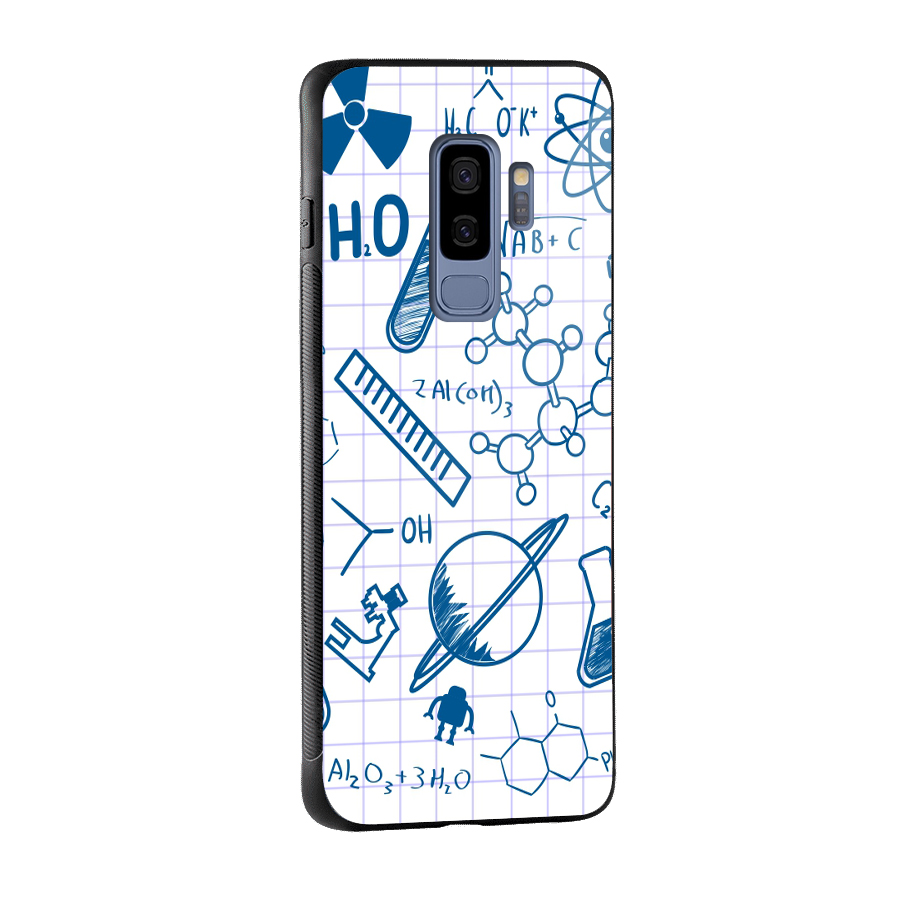 Science Notebook Glass Back Case for Galaxy S9 Plus