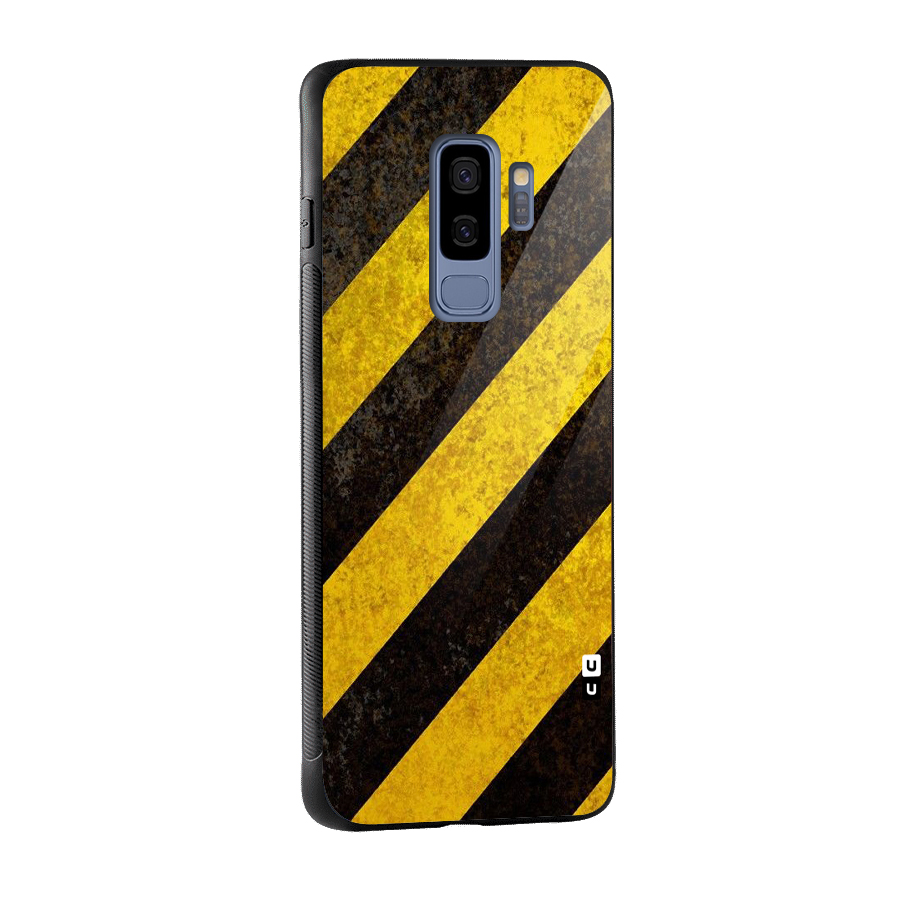 Shaded Yellow Stripes Glass Back Case for Galaxy S9 Plus
