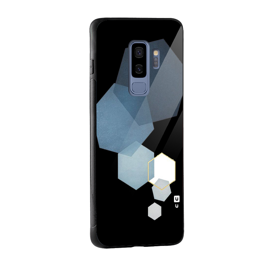 Shades Of Blue Shapes Glass Back Case for Galaxy S9 Plus