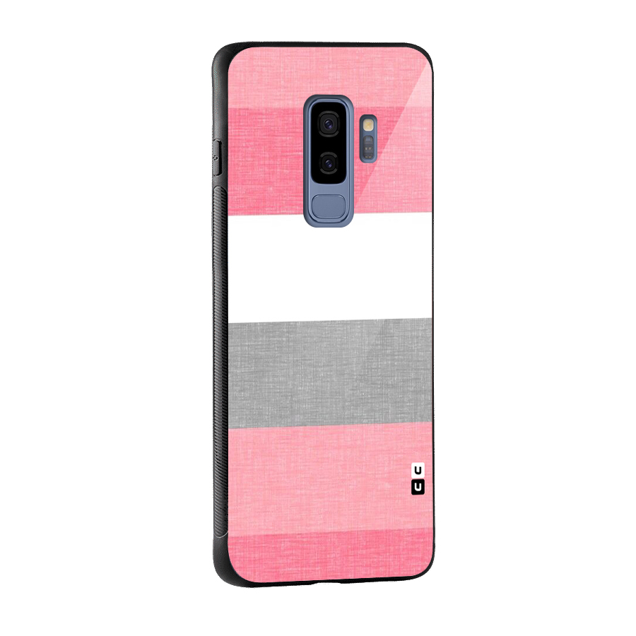 Shades Pink Stripes Glass Back Case for Galaxy S9 Plus