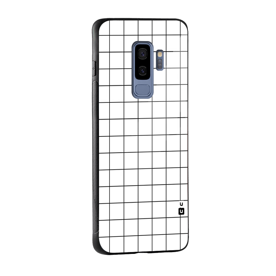 Simple Checks Glass Back Case for Galaxy S9 Plus