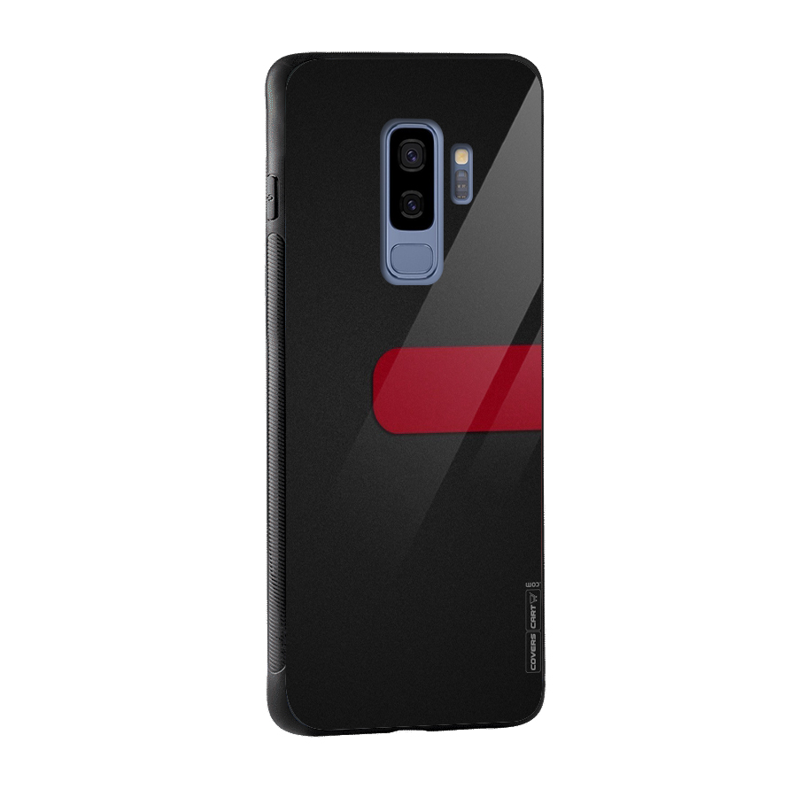 Single Red Stripe Glass Back Case for Galaxy S9 Plus