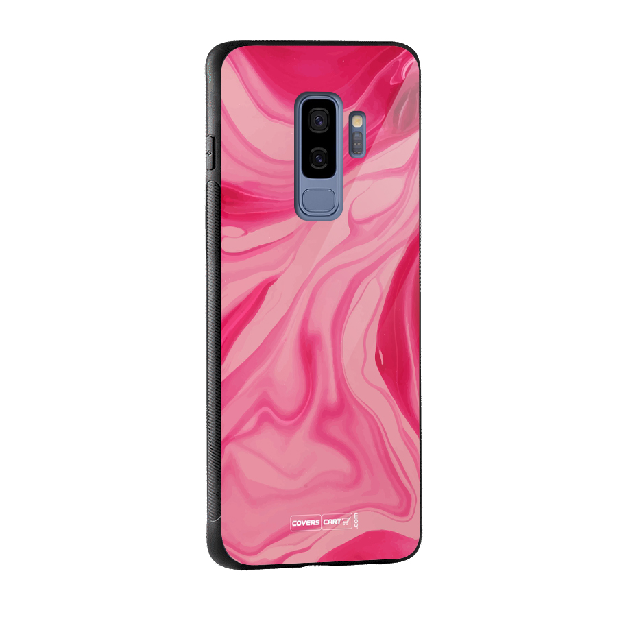 Sizzling Pink Marble Texture Glass Back Case for Galaxy S9 Plus