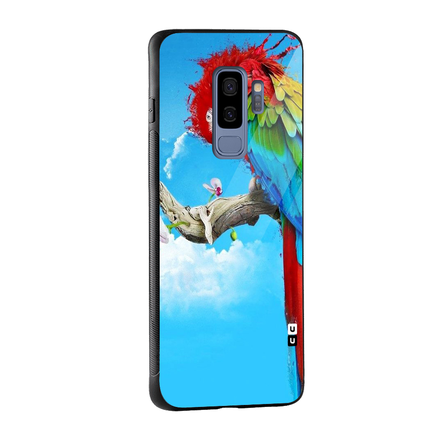 Sky Parrot Glass Back Case for Galaxy S9 Plus