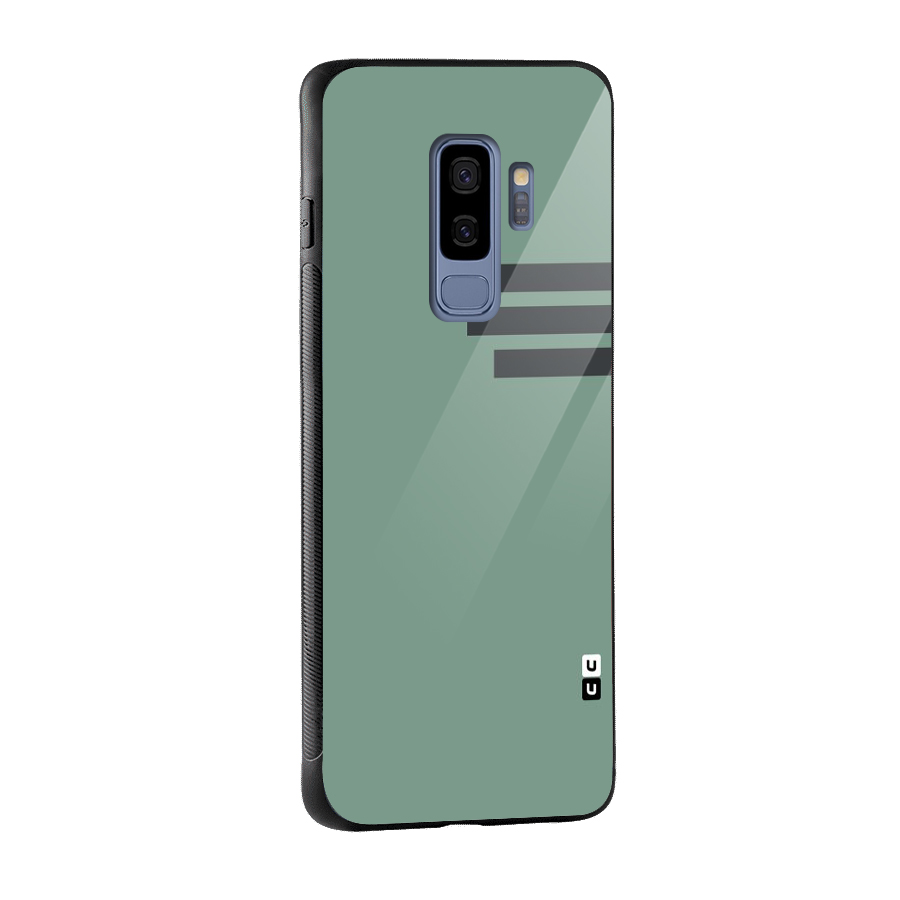 Solid Sports Stripe Glass Back Case for Galaxy S9 Plus