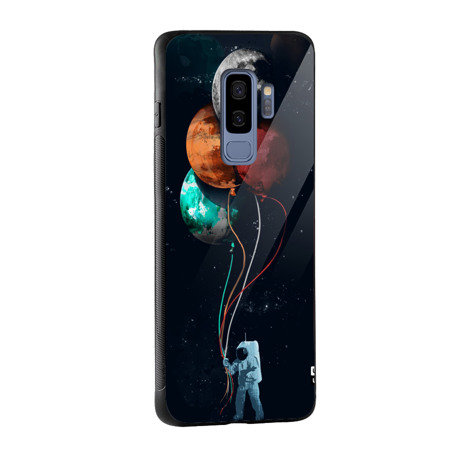 Space Balloons Glass Back Case for Galaxy S9 Plus