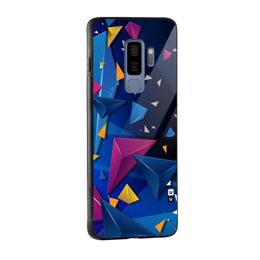 Space Colored Triangles Glass Back Case for Galaxy S9 Plus