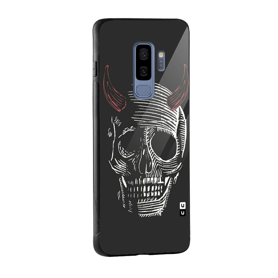 Spooky Face Glass Back Case for Galaxy S9 Plus