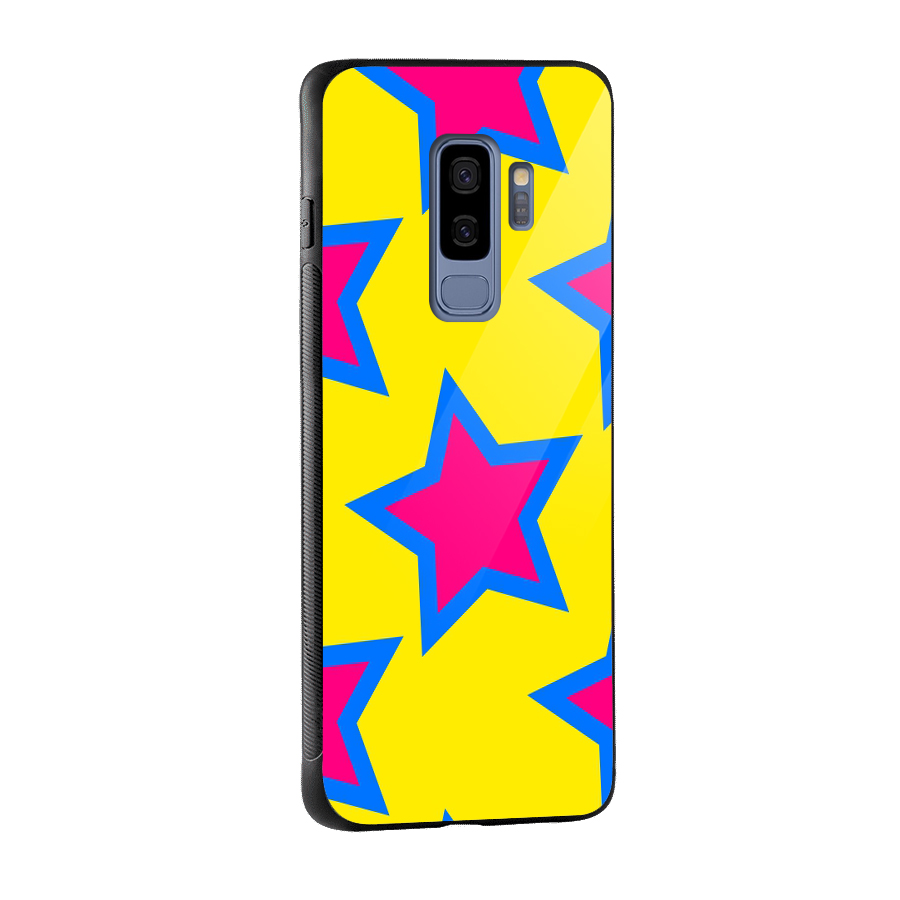 Star Pattern Glass Back Case for Galaxy S9 Plus