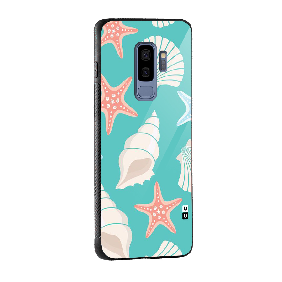 Starfish Sea Shell Glass Back Case for Galaxy S9 Plus
