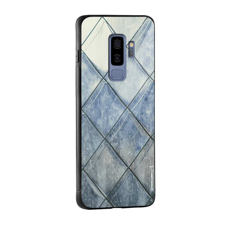 Steel Blue Pattern Glass Back Case for Galaxy S9 Plus