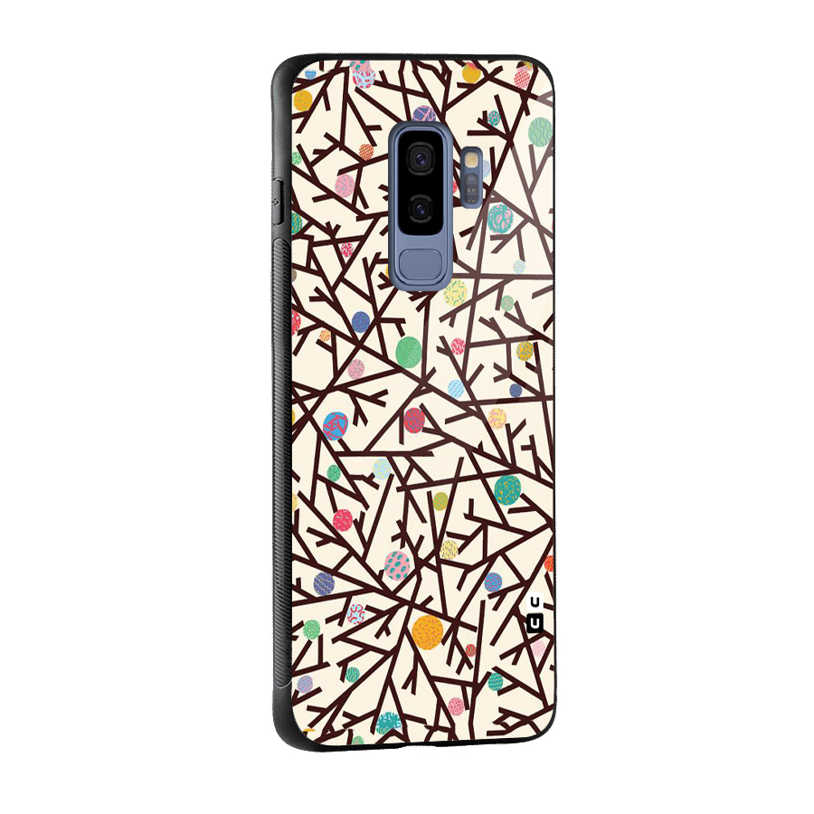 Stem Pattern Glass Back Case for Galaxy S9 Plus