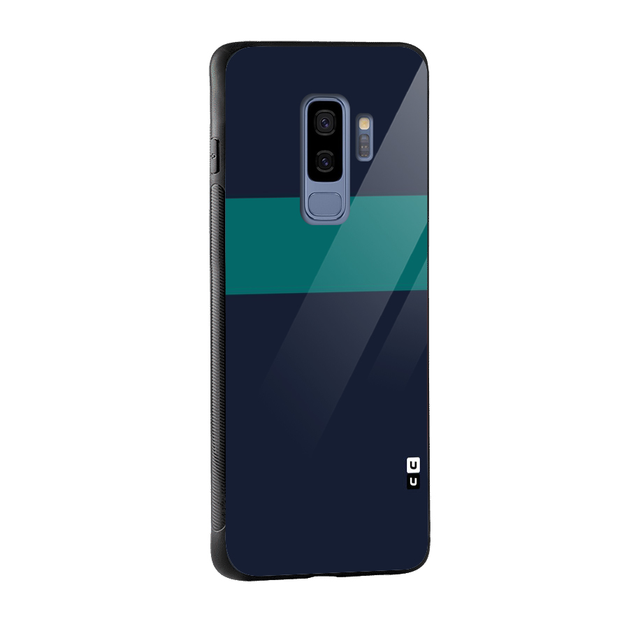 Stripe Block Glass Back Case for Galaxy S9 Plus