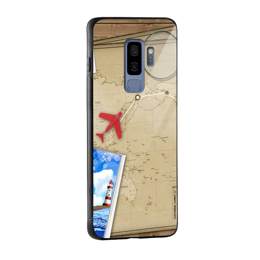 Summer Travel Glass Back Case for Galaxy S9 Plus