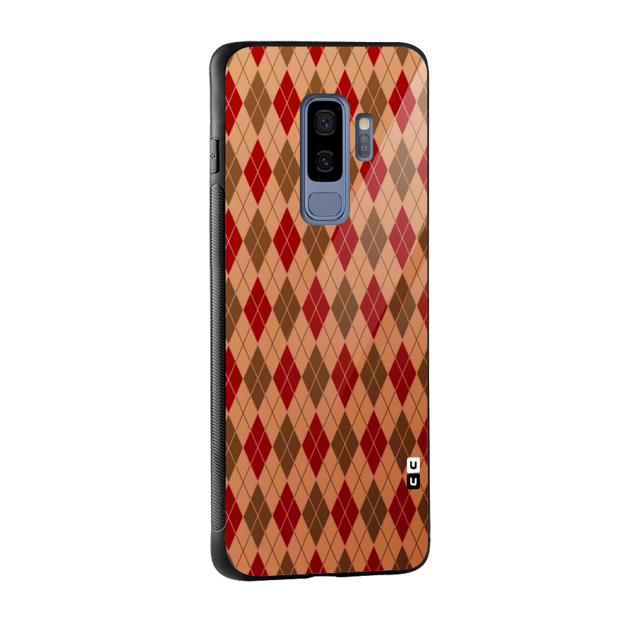 Tiny Checks Diamond Glass Back Case for Galaxy S9 Plus