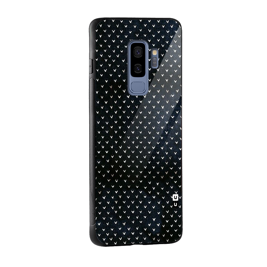 Tiny White Hearts Glass Back Case for Galaxy S9 Plus