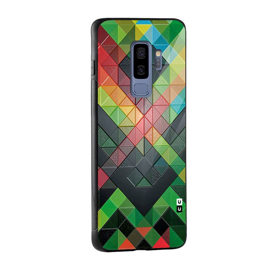 Too Much Colors Pattern Glass Back Case for Galaxy S9 Plus
