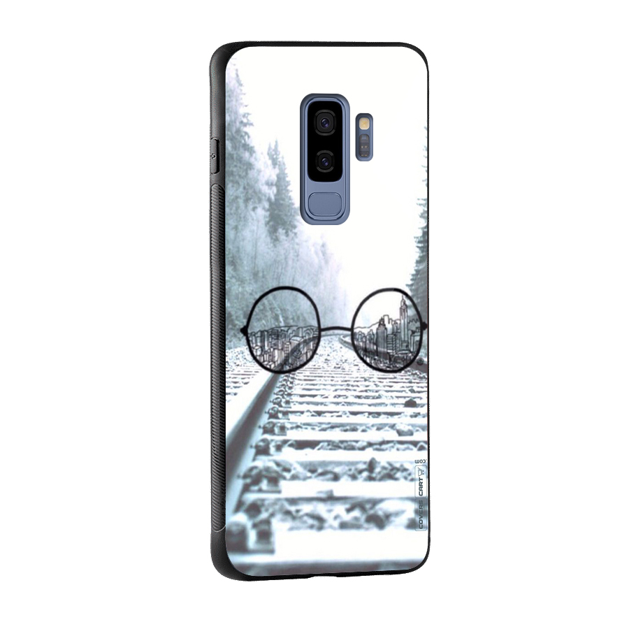 Tracks And Specs Glass Back Case for Galaxy S9 Plus