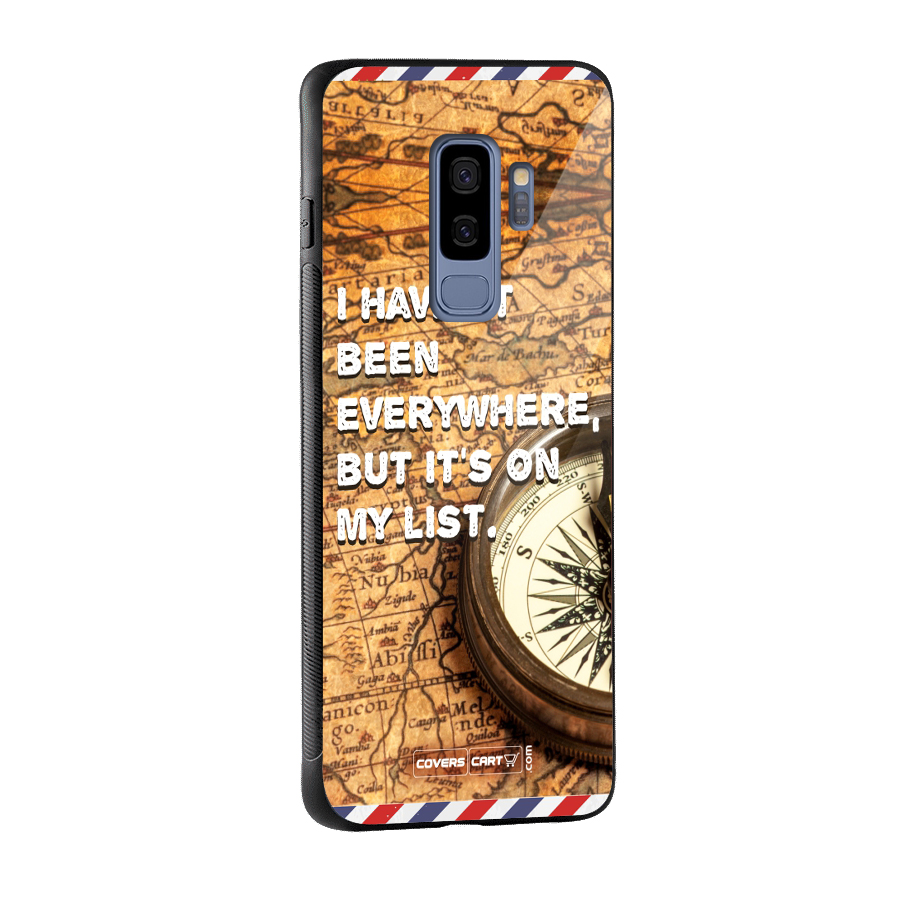Travel Map Glass Back Case for Galaxy S9 Plus