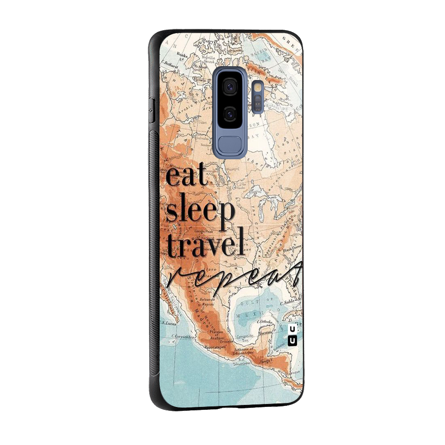 Travel Repeat Glass Back Case for Galaxy S9 Plus