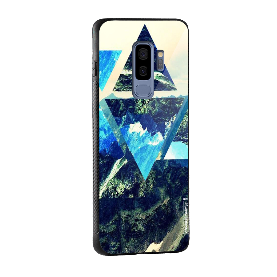 Triangular View Glass Back Case for Galaxy S9 Plus