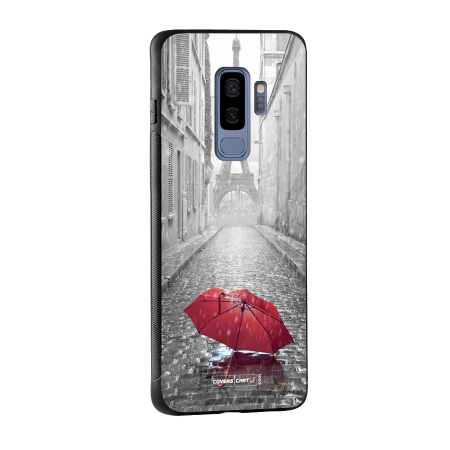 Umbrella Paris Glass Back Case for Galaxy S9 Plus