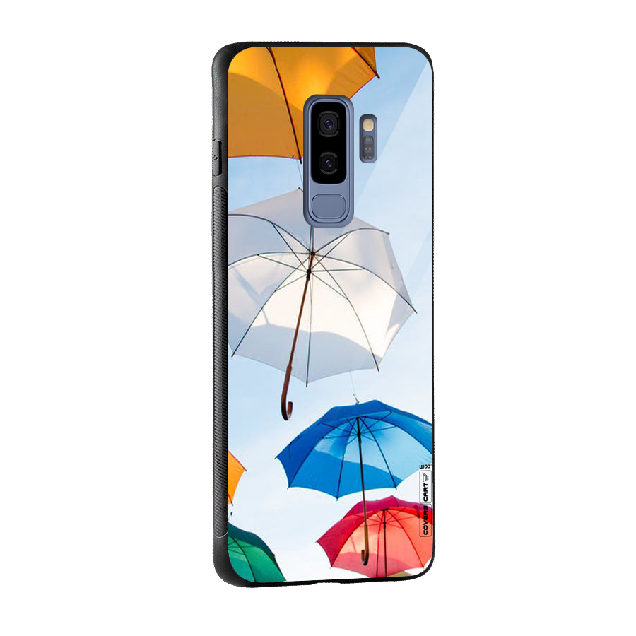 Umbrella Sky Glass Back Case for Galaxy S9 Plus