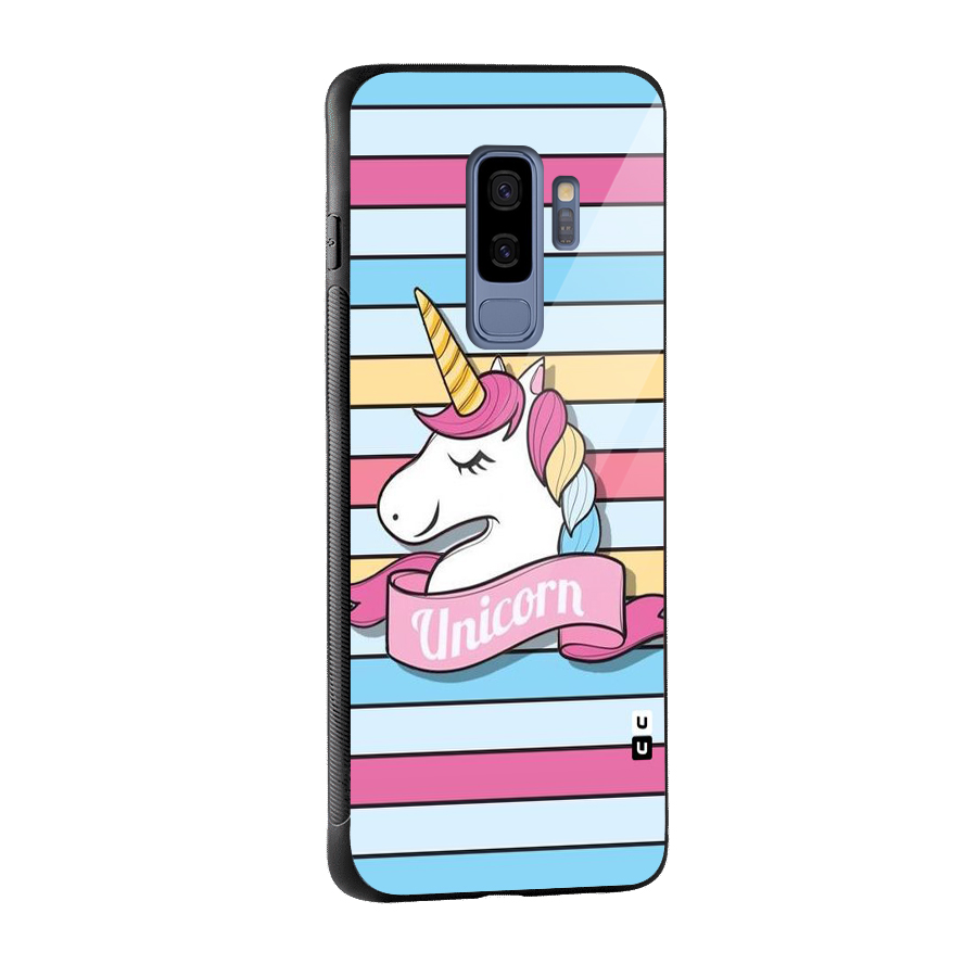 Unicorn Stripes Glass Back Case for Galaxy S9 Plus