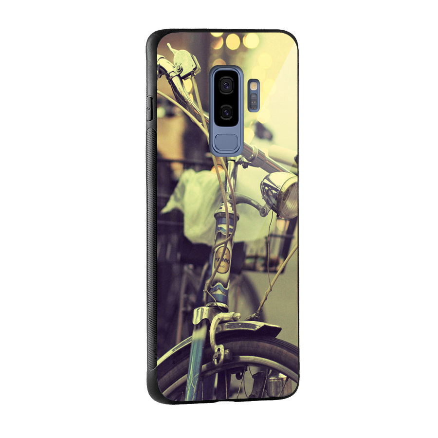 Vintage Bicycle Glass Back Case for Galaxy S9 Plus