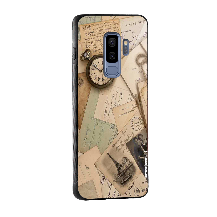 Vintage Postcards Glass Back Case for Galaxy S9 Plus
