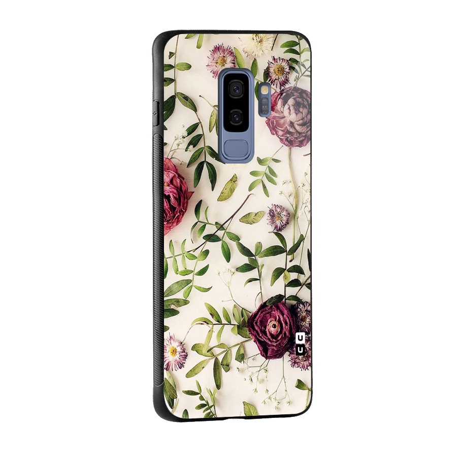 Vintage Rust Floral Glass Back Case for Galaxy S9 Plus