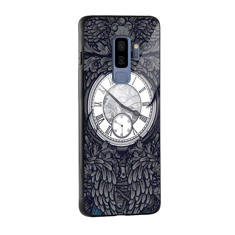 Wall Clock Glass Back Case for Galaxy S9 Plus