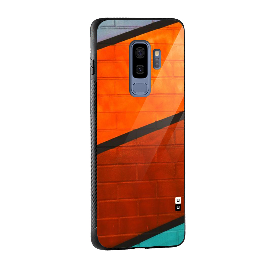 Wall Diagonal Stripes Glass Back Case for Galaxy S9 Plus