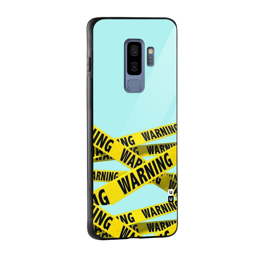 Warning Design Glass Back Case for Galaxy S9 Plus