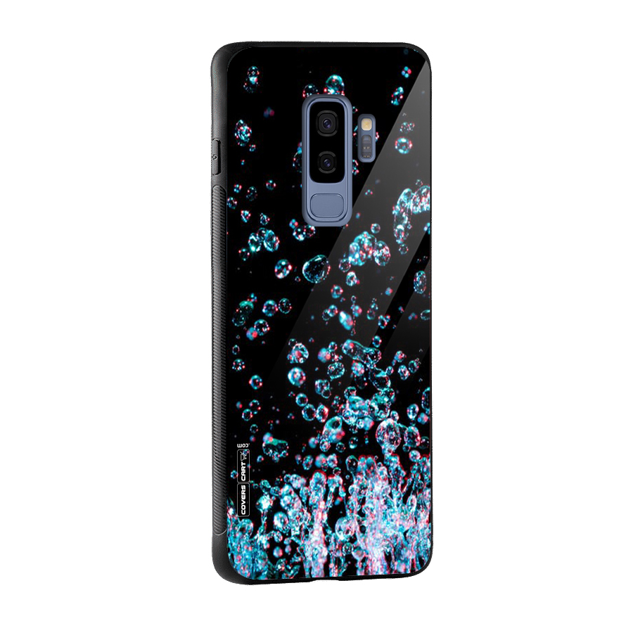 Water Droplets Glass Back Case for Galaxy S9 Plus