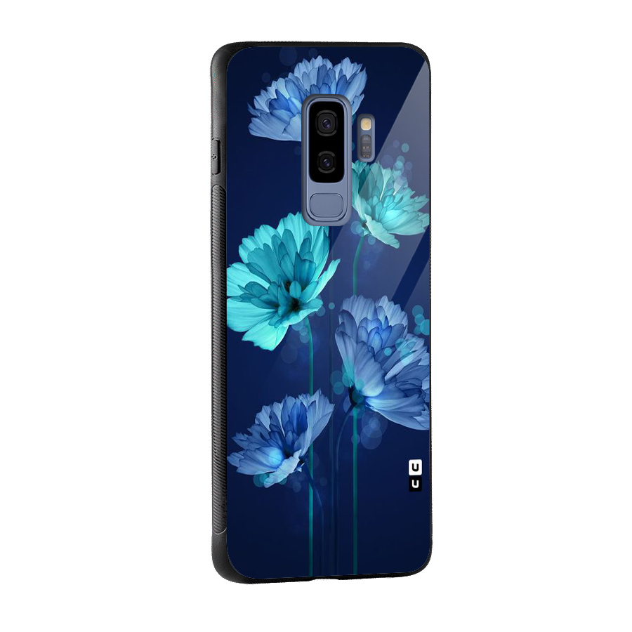 Water Flowers Glass Back Case for Galaxy S9 Plus