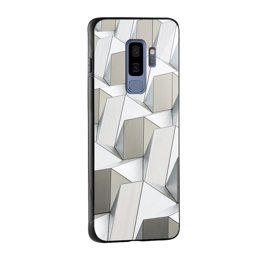 White Abstract Art Glass Back Case for Galaxy S9 Plus