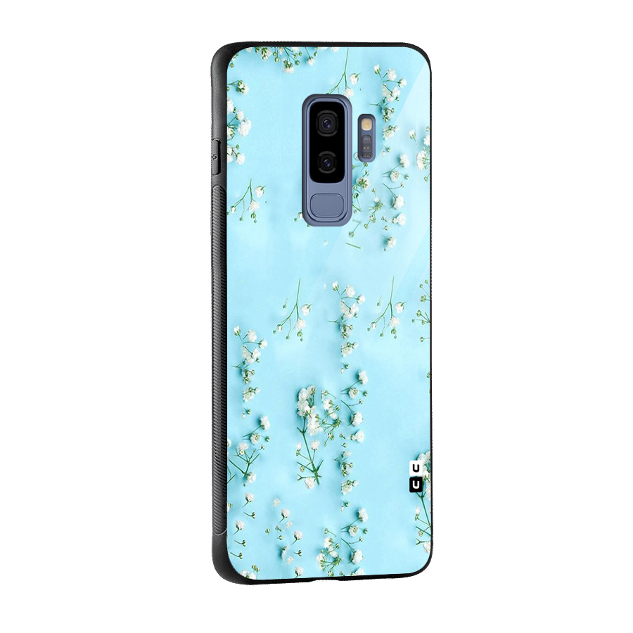 White Lily Design Glass Back Case for Galaxy S9 Plus