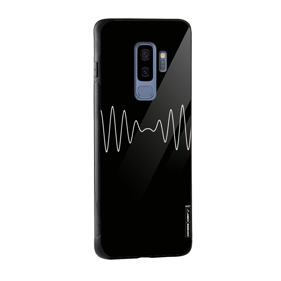 White Minimal Thread Glass Back Case for Galaxy S9 Plus
