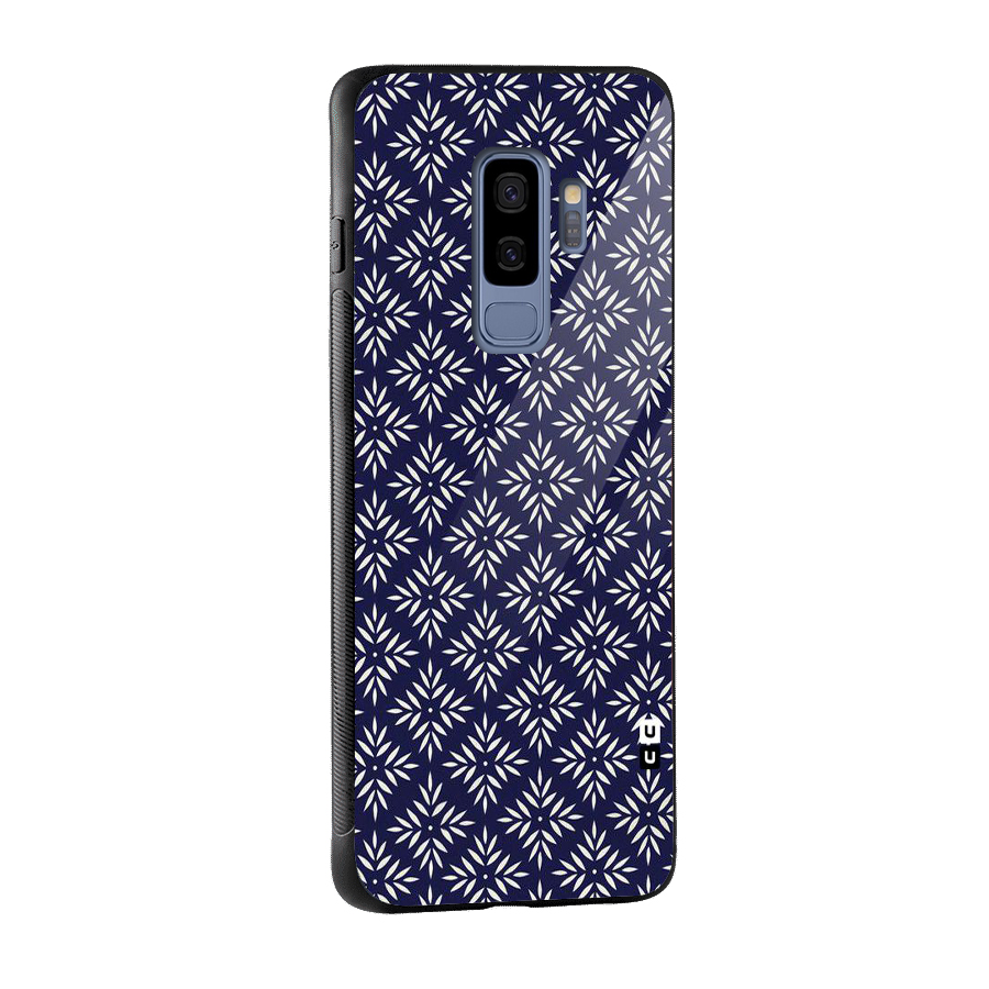 White Petals Pattern Glass Back Case for Galaxy S9 Plus