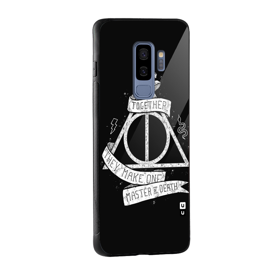 White Ribbon Glass Back Case for Galaxy S9 Plus