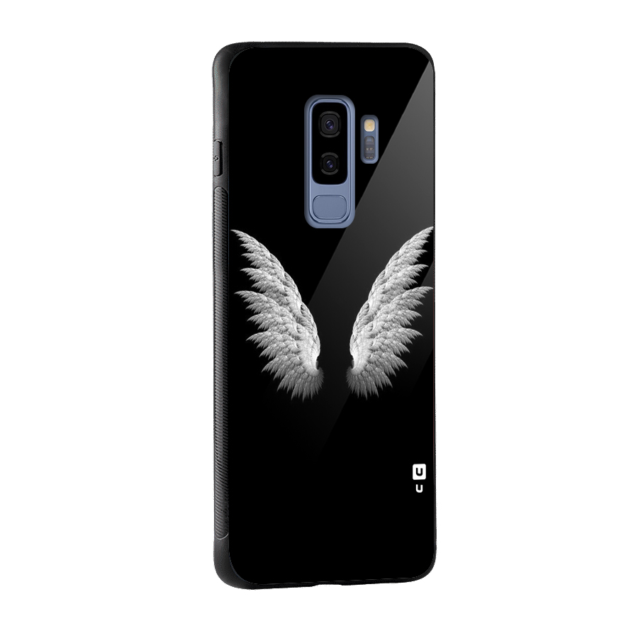 White Wings Glass Back Case for Galaxy S9 Plus