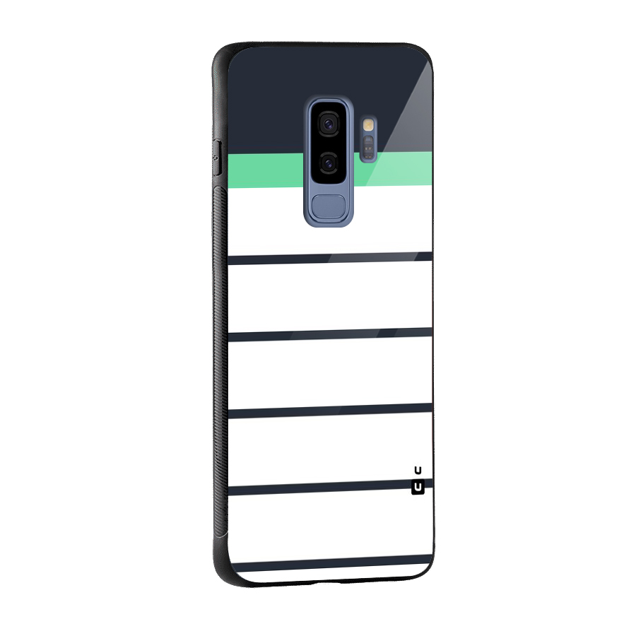 White and Simple Stripes Glass Back Case for Galaxy S9 Plus