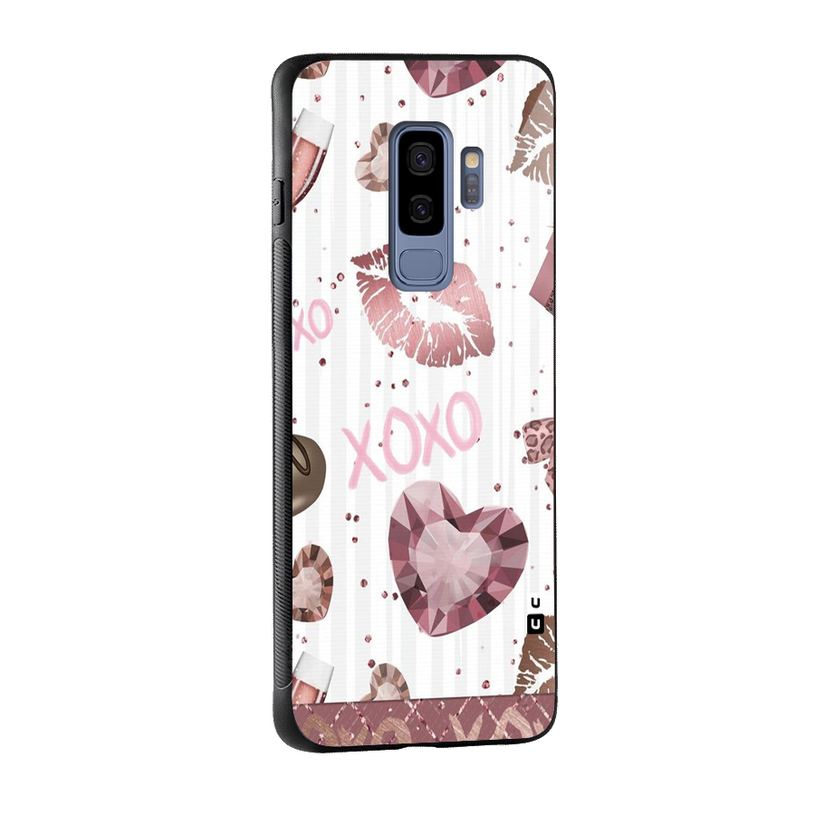 Wine Lip xoxo Glass Back Case for Galaxy S9 Plus