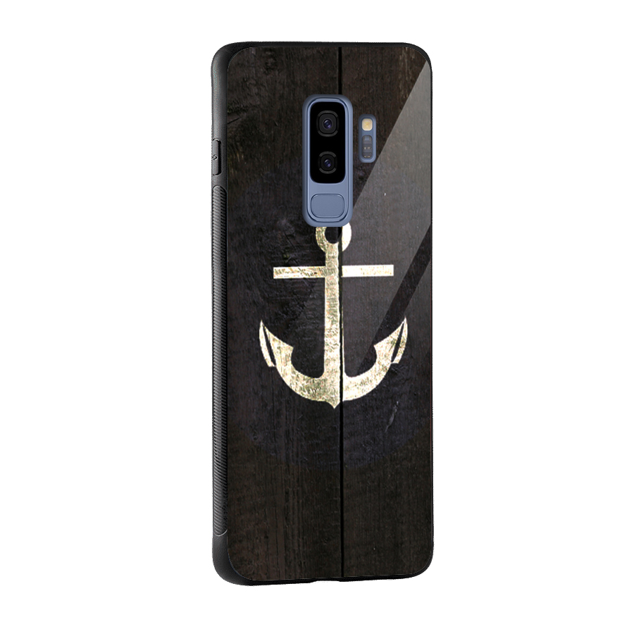 Wood Anchor Glass Back Case for Galaxy S9 Plus