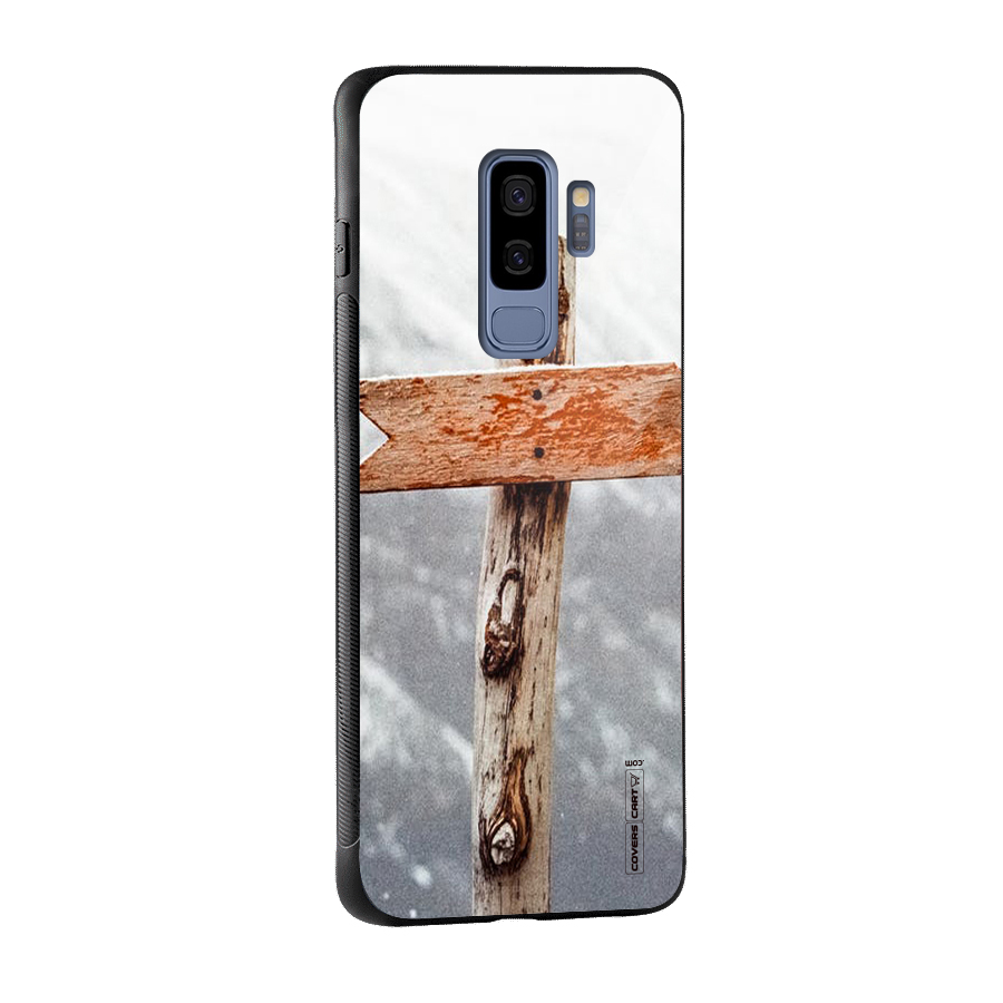 Wood And Snow Glass Back Case for Galaxy S9 Plus