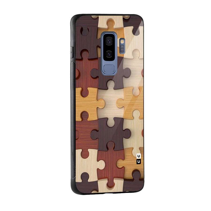 Wooden Puzzle (Printed) Glass Back Case for Galaxy S9 Plus